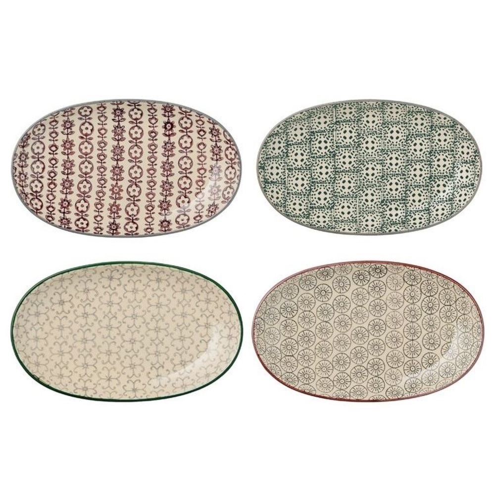 Bloomingville Set of 4 Oval Appetizer Plates